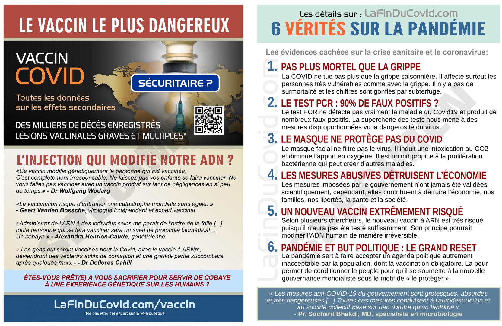 Flyer  (à imprimer) - Le vaccin le plus dangereux + 6 vérités sur la pandémie - PDF5